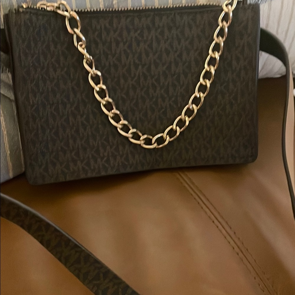 MICHAEL Michael Kors Black Crossbody Bag with Logo Pattern